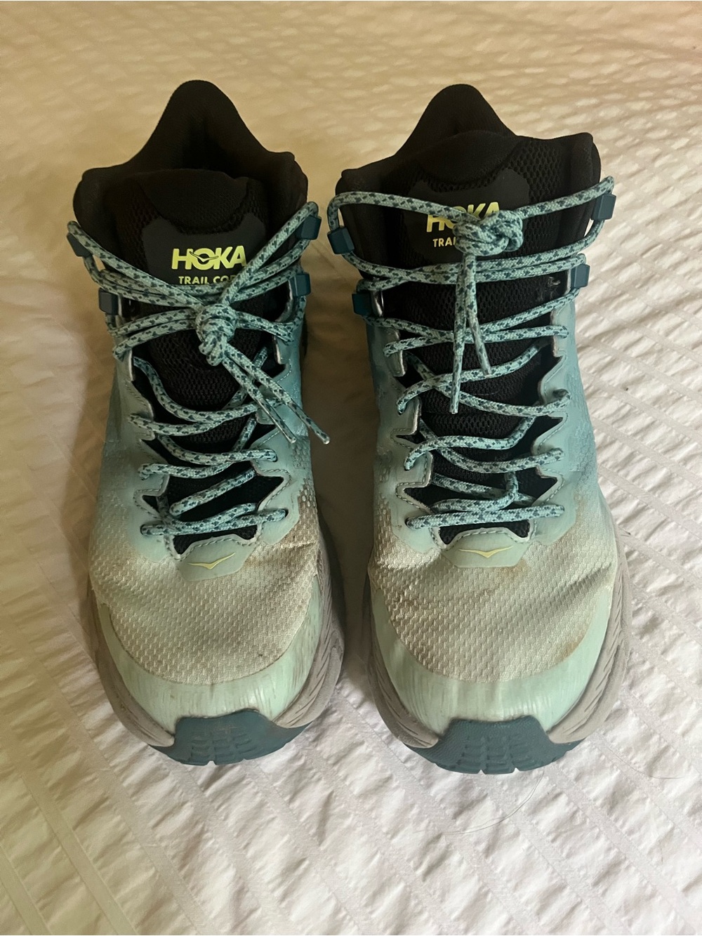 Hoka Women’s Trail Shoes in Mint and Black